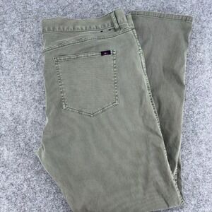 Faherty Brand Mens 42 Organic Cotton 5-Pocket Pants Olive Green Straight Leg